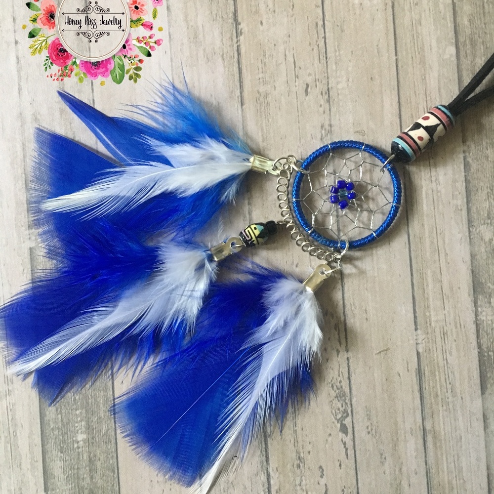 Boho Car mirror decor dream catcher boho feather